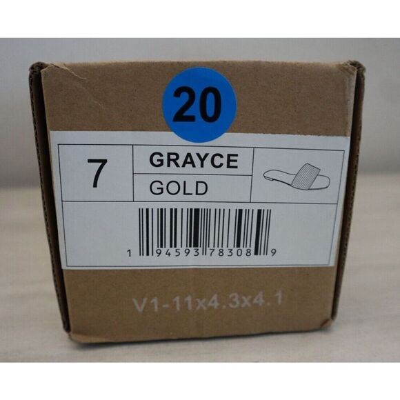 Journee Collection 007226 Women's Sz 7 Gold Embellished Grayce Slide Sandals - Picture 13 of 13